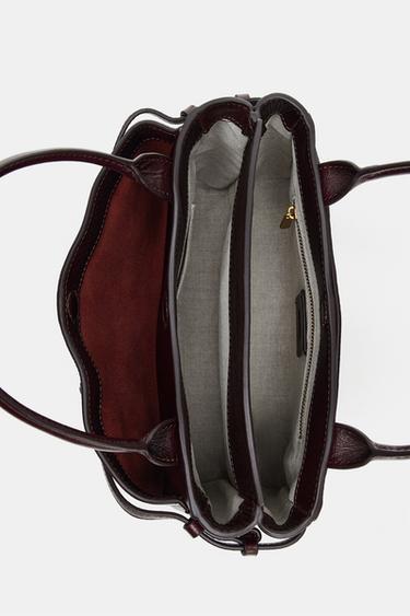 SAC MINI CITY EN CUIR - Bordeaux de Zara - Image 3