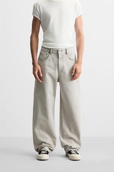 BAGGY FIT JEANS WITH ASYMMETRICAL SEAMS - Beige by Zara