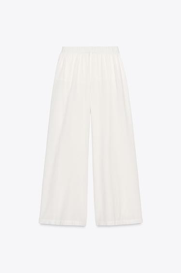 EMBROIDERED TROUSERS - Oyster-white by Zara - Image 6