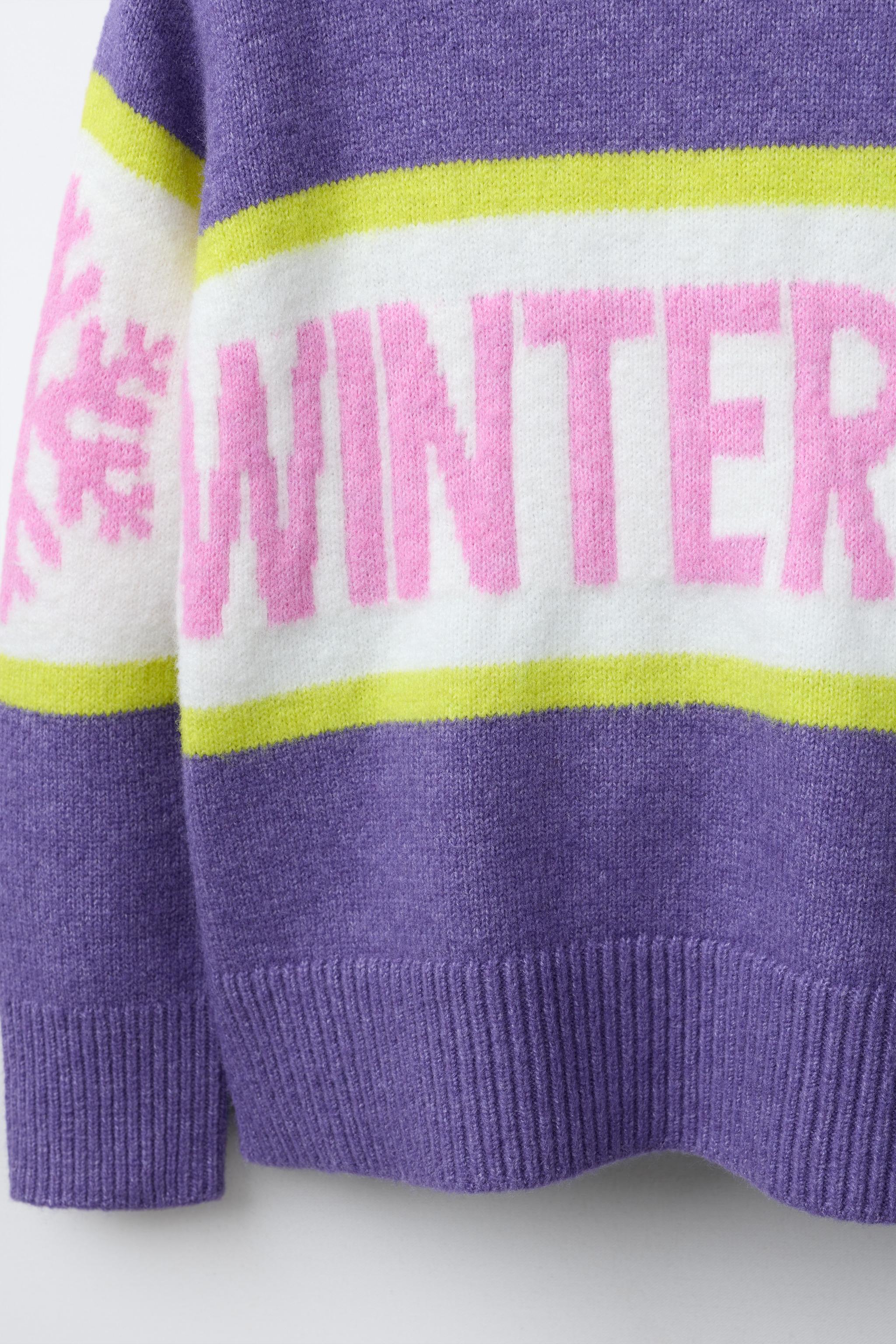 TEXT KNIT JUMPER SKI COLLECTION - Purple | ZARA United States