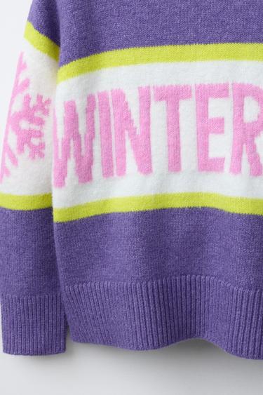 KNIT JUMPER WITH TEXT SKI COLLECTION - Purple by Zara - Image 3