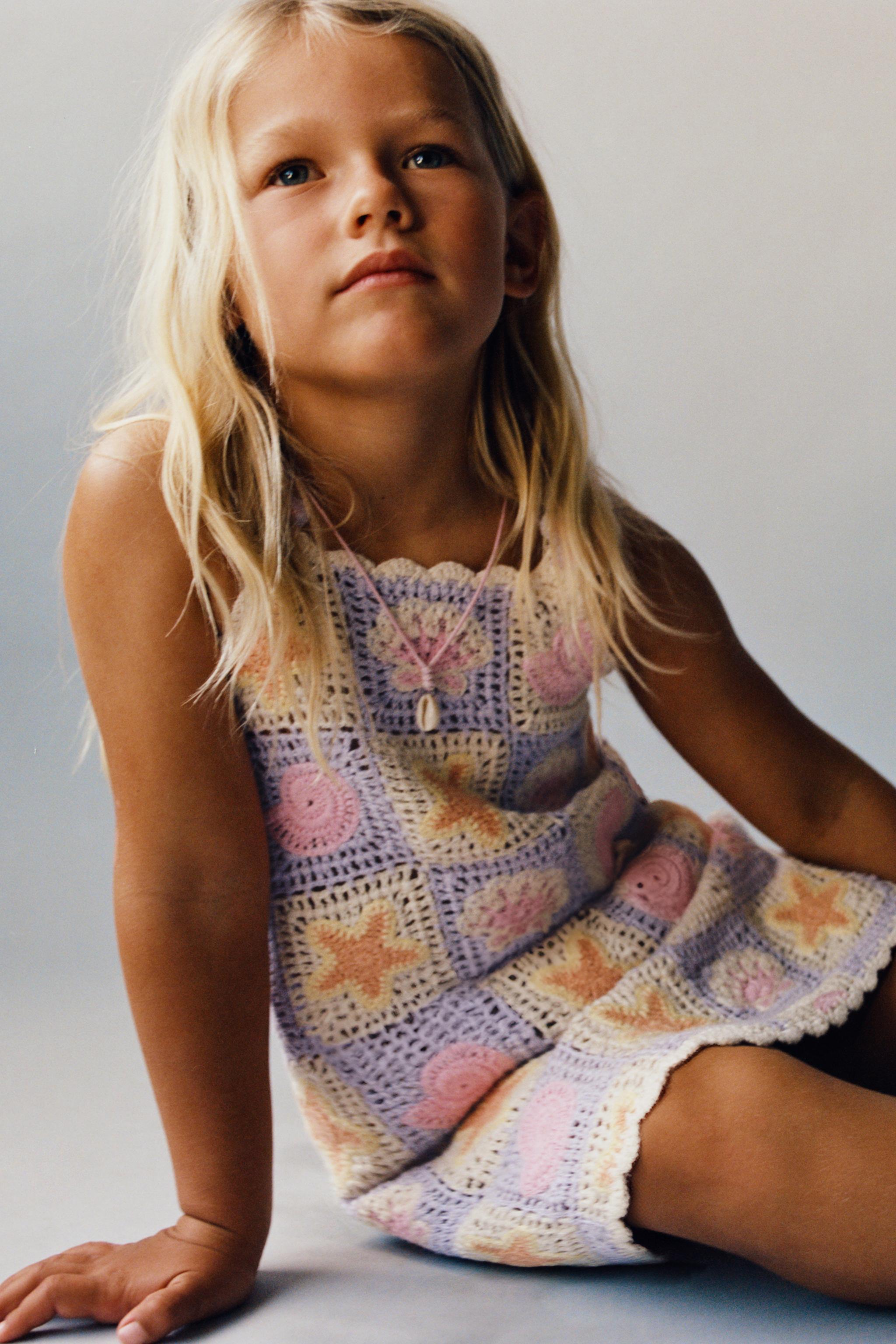 CROCHET KNIT DRESS WITH SEA MOTIFS