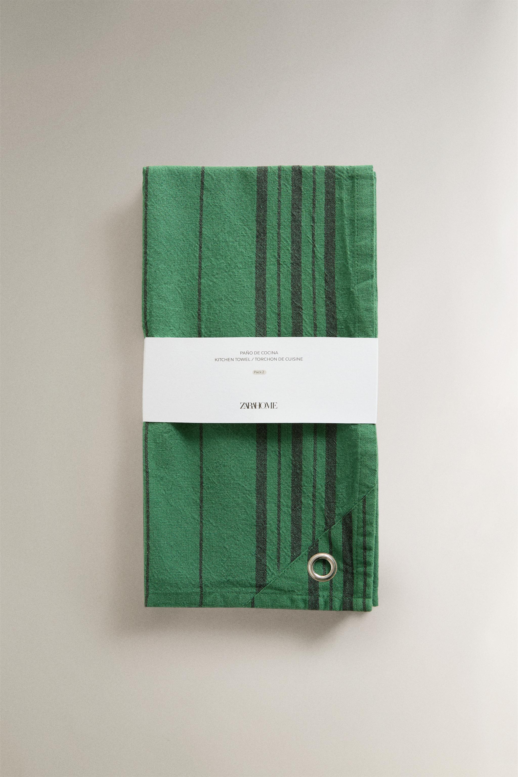 DYED THREAD KITCHEN TOWELS (PACK OF 2)