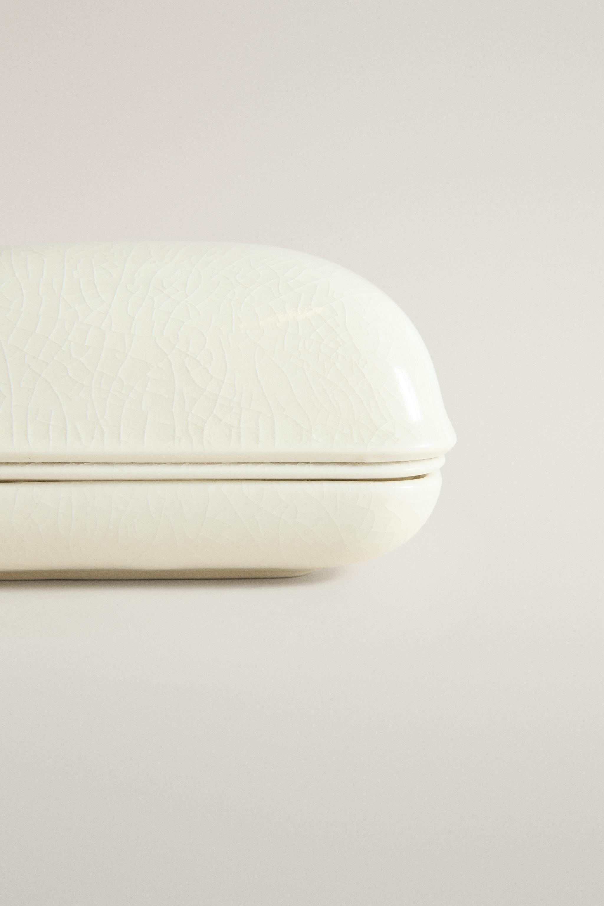 PORTE-SAVON DE SALLE DE BAIN EN CÉRAMIQUE AVEC COUVERCLE
