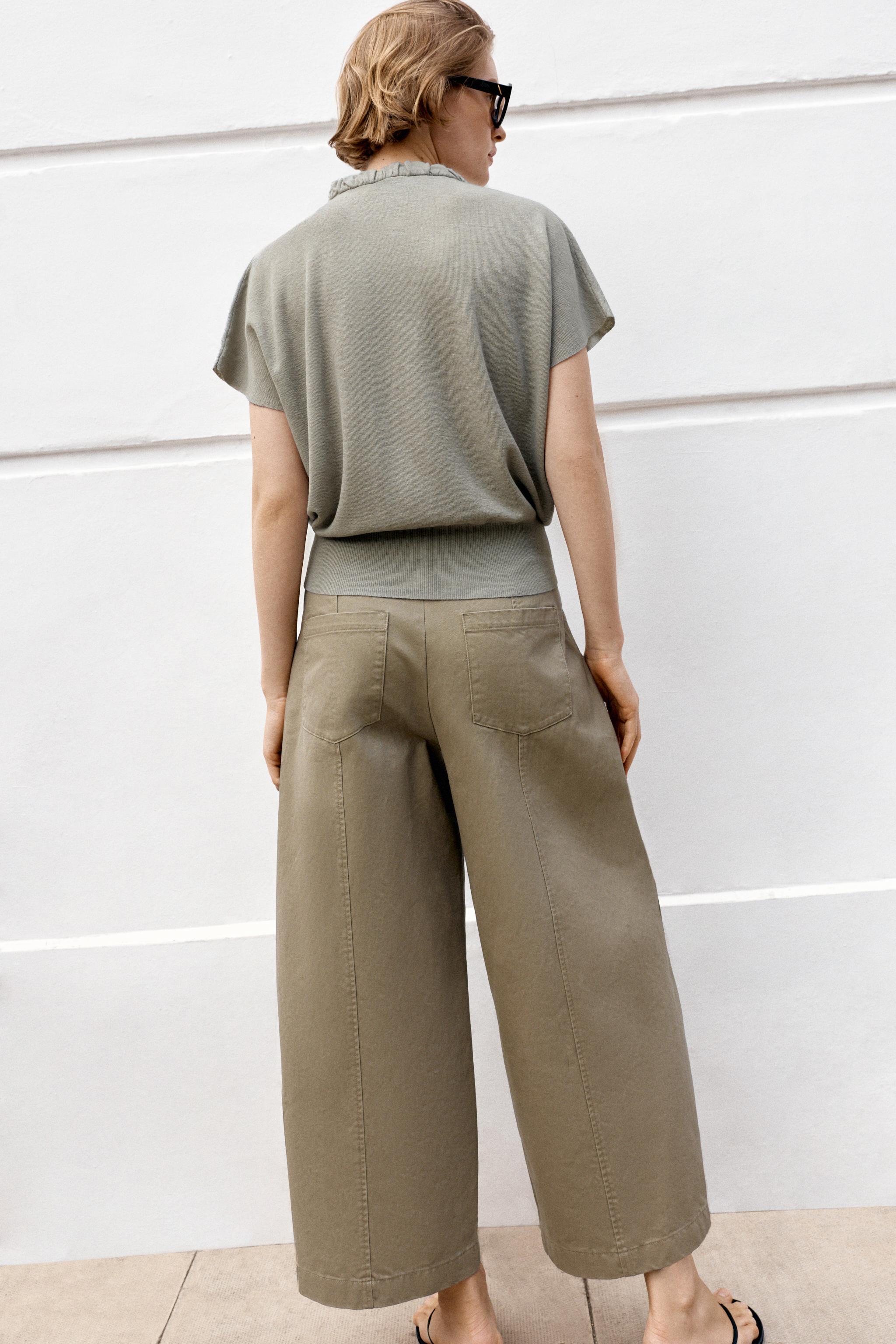 Zara GATHERED NECK KNIT TOP — фото 6