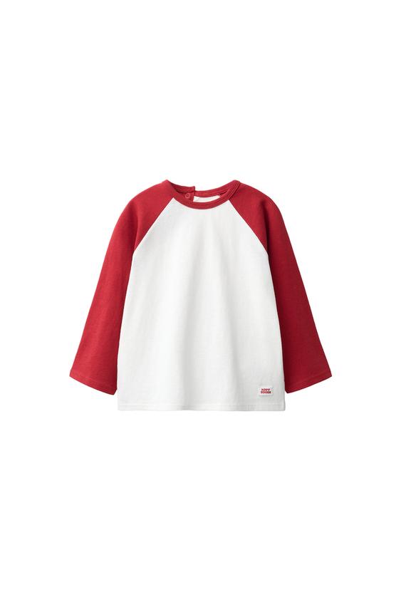 PLAYERA MANGA RANGLÁN CONTRASTE - Rojo de Zara - Imagen 0