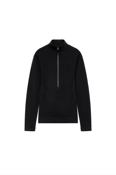 SEAMLESS MERINO WOOL T-SHIRT SKI COLLECTION - Black by Zara