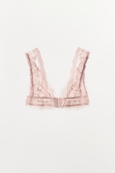 SOUTIEN-GORGE TRIANGLE AVEC DENTELLE - Rose pastel de Zara - Image 5