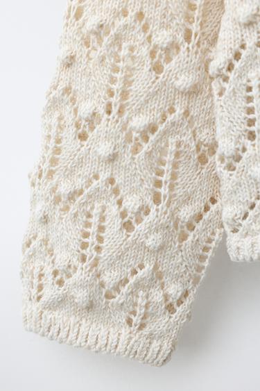 GILET EN MAILLE AVEC LIN - Beige clair de Zara - Image 3