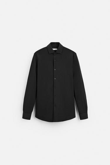 CHEMISE ÉLASTIQUE TEXTURÉE - Noir de Zara - Image 6