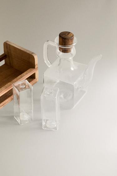 BOROSILICATE GLASS AND WOOD CRUET SET -  by Zara - Image 2