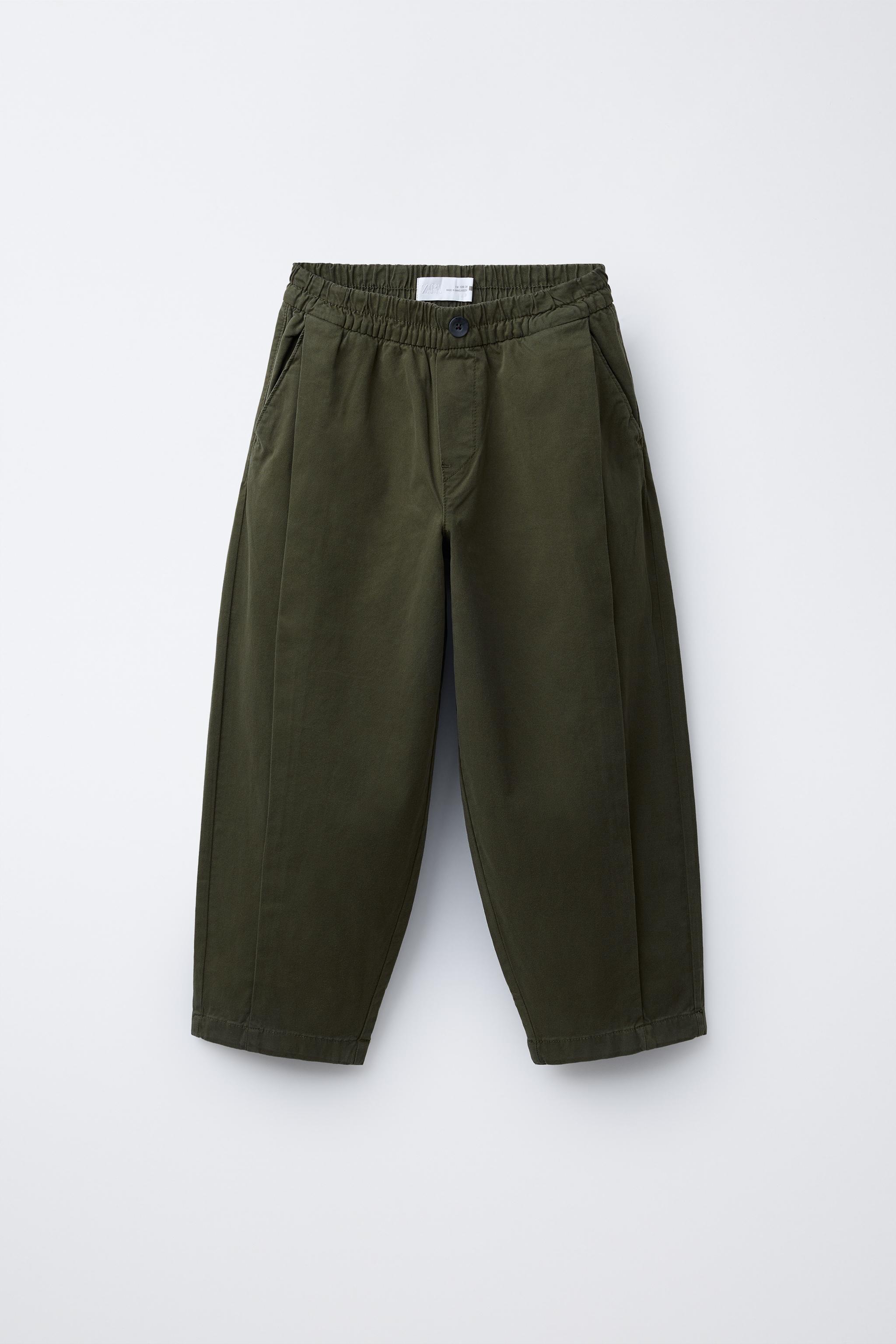 再値下げ！ENFOLD CUFF-HEM BALLOON-PANTS PLEATED BALLOON PANTS - Mid-green | ZARA United States