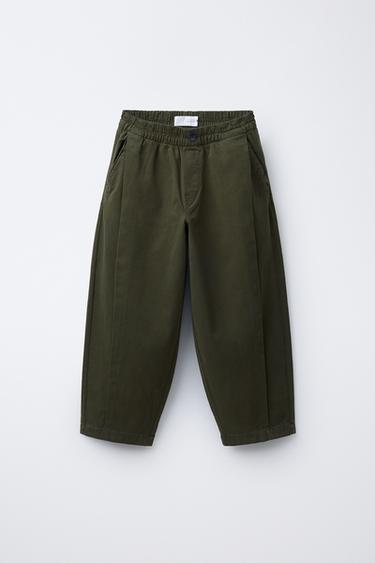 BALLOON TROUSERS WITH PLEATS - Mid-green by Zara