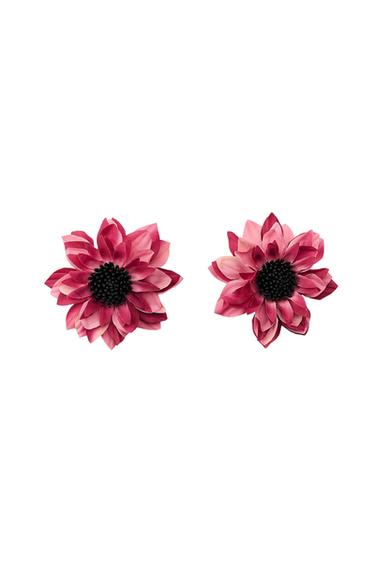 MAXI PENDIENTES FLOR CONTRASTE - Rosa de Zara