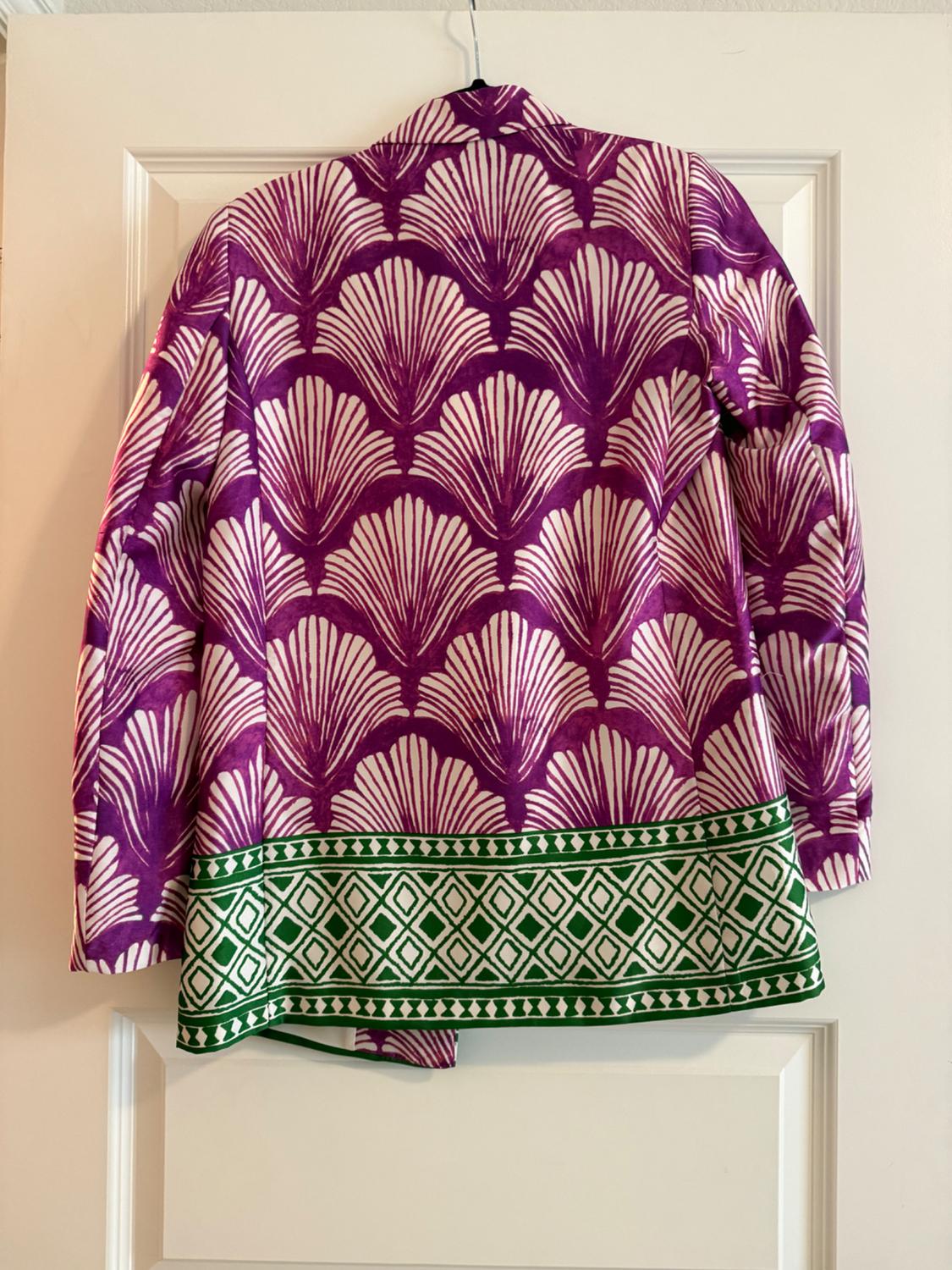 SATIN EFFECT PRINTED BLAZER - Image 2
