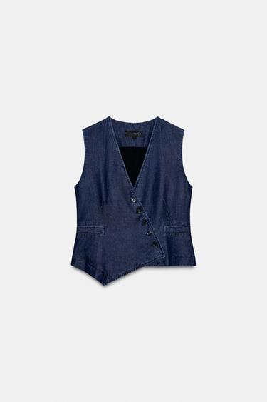 ASYMMETRIC WAISTCOAT ZW COLLECTION - Indigo by Zara - Image 0