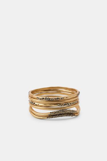 PACK OF 6 SHINY RIGID BRACELETS - Golden by Zara