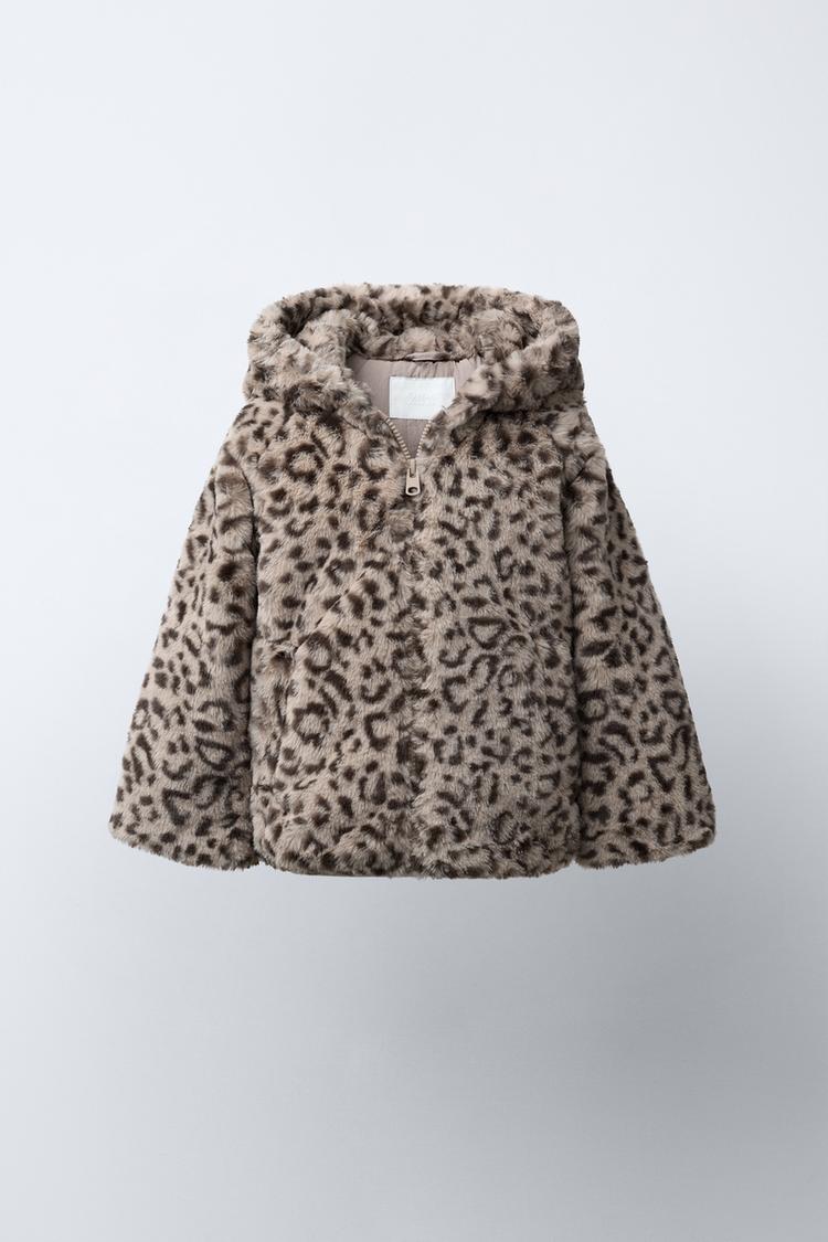 GIUBBOTTO EFFETTO PELLICCIA STAMPA ANIMALIER Leopardato ZARA