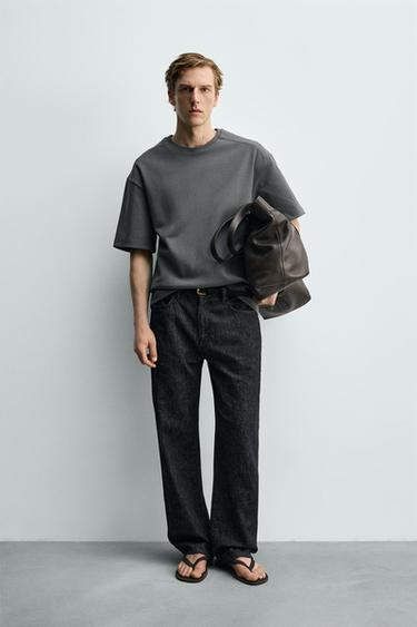 SUDADERA RELAXED FIT INTERLOCK - Azul / Gris de Zara