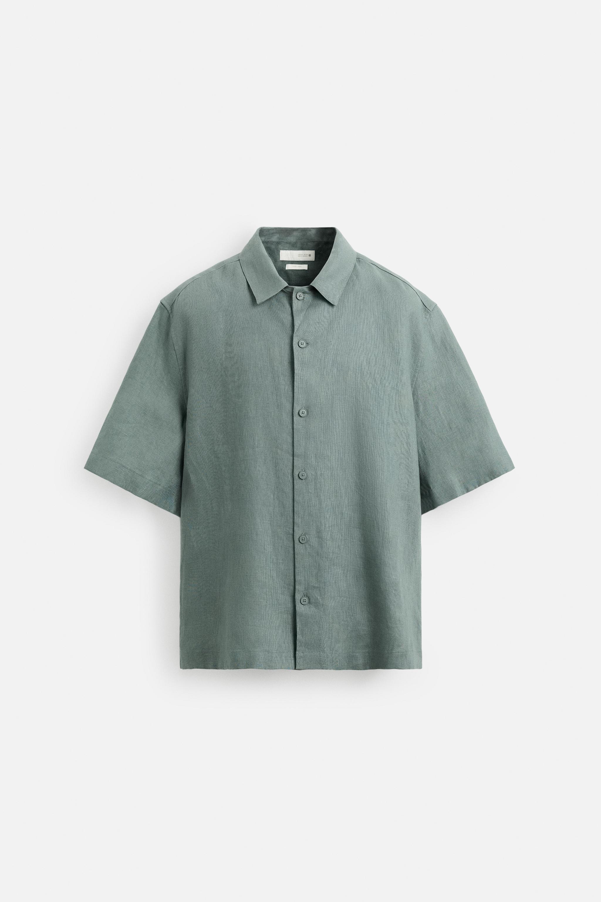 シャツ HUECLOSET Washed cropped shirt 25KERO142 WASHED TEXTURE SHIRT - Gray | ZARA United States