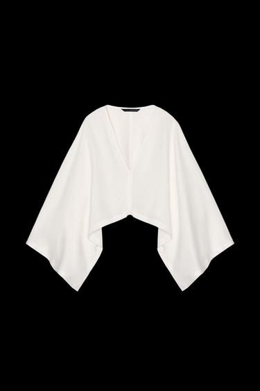 Zara ASYMMETRIC CAPE KIMONO - Oyster-white - Image 0