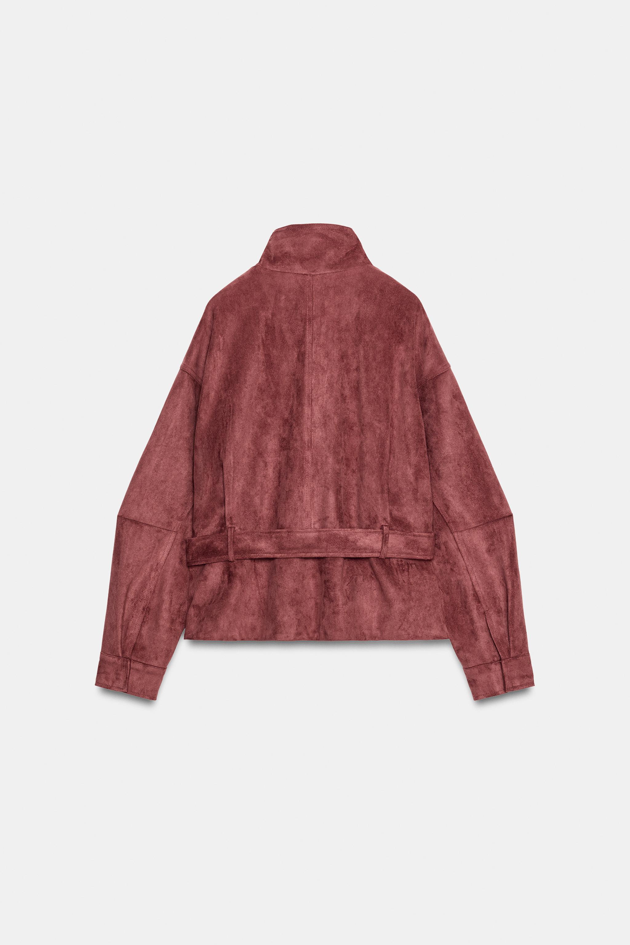 BLOUSON EFFET DAIM AVEC CEINTURE