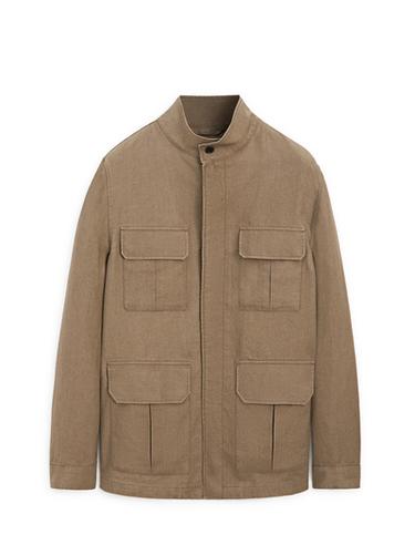 Zara 100% linen Safari jacket - taupe brown