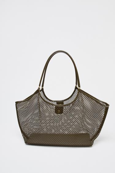 MESH TOTE BAG - Green by Zara - Image 4