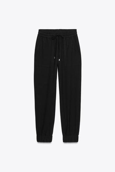 CUFFED HEM TROUSERS - Black by Zara
