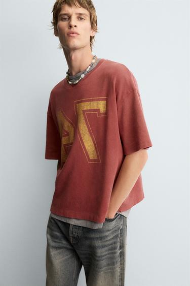 VARSITY OPEN WEAVE T-SHIRT - Red by Zara - Image 5
