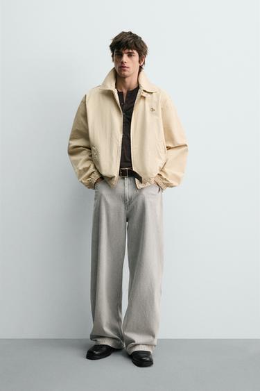 BLOUSON COURTE COUPE BRODÉE - Jaune clair de Zara