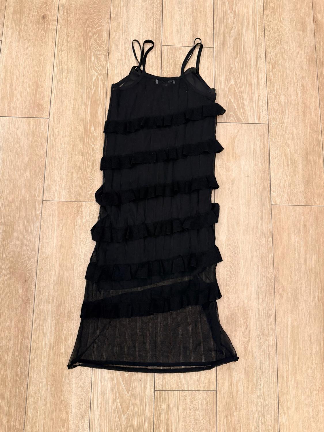 LONG KNIT DRESS WITH RUFFLES - Image 2