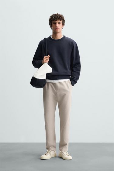 CALÇA DE CINTURA JOGGER CONFORT - Bege da Zara - Imagem 0