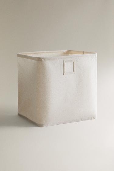 CESTA TEXTIL RESINADA ALTA - Beige claro de Zara - Imagen 0