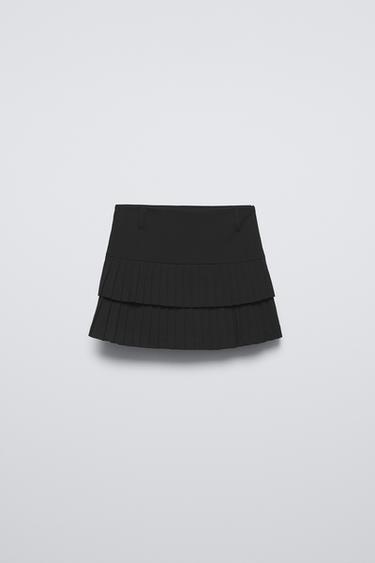 BOX PLEAT BERMUDA SKORT - Black by Zara - Image 0