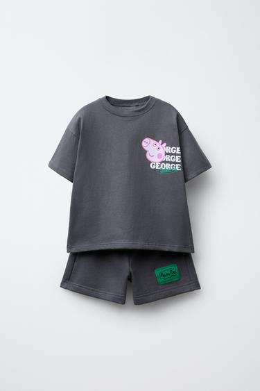 Zara GEORGE PEPPA PIG ™ PRINTED JOGGING SET - Gray / Tan