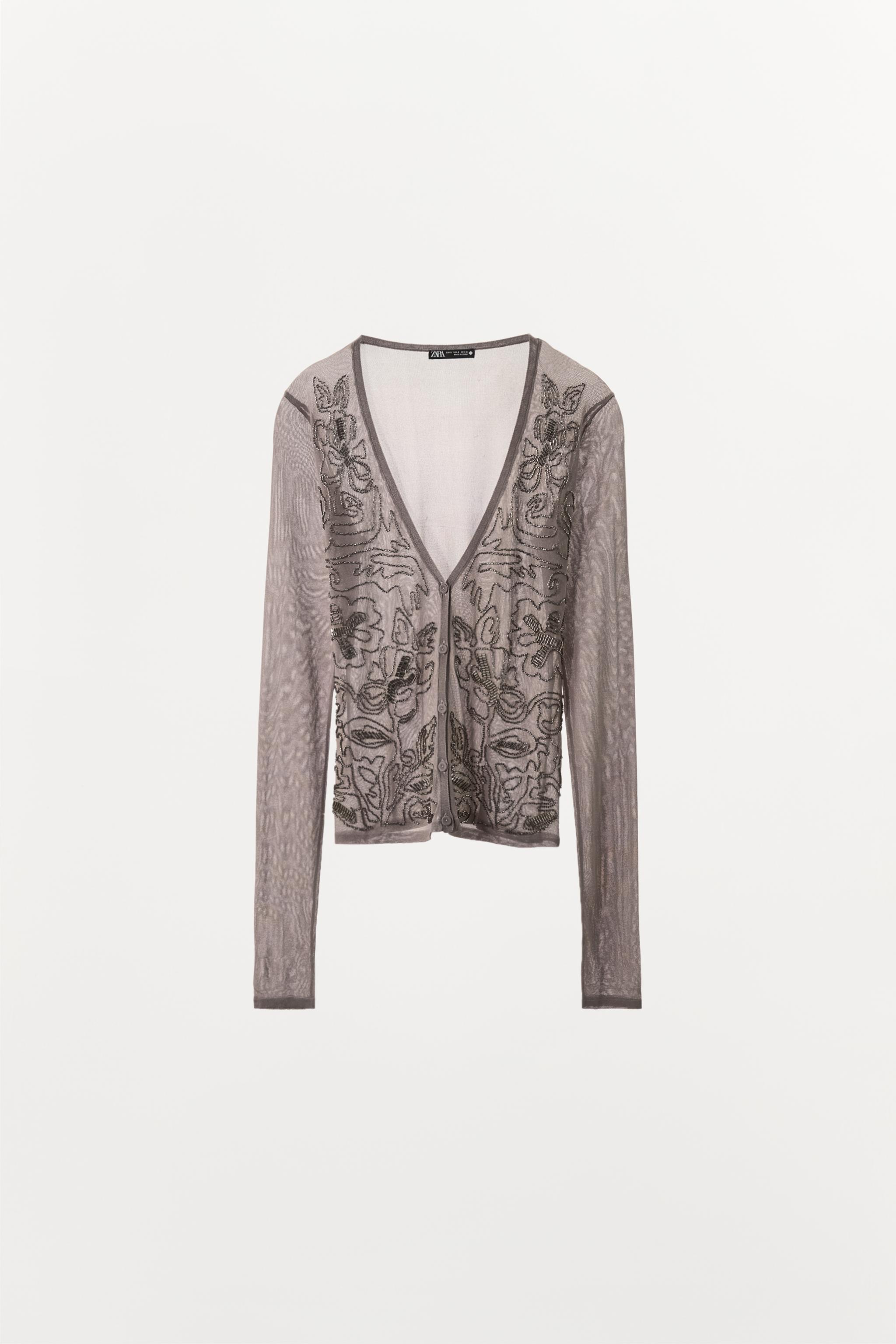 美品、新品多めNo Collar Fringe Knit Jacket Figure Form Bandage Embellished Feather Cuff Crop Knit