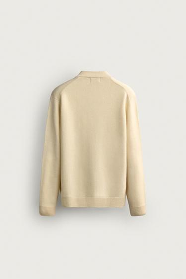 WOOL BLEND REGULAR FIT CARDIGAN — Butter 2