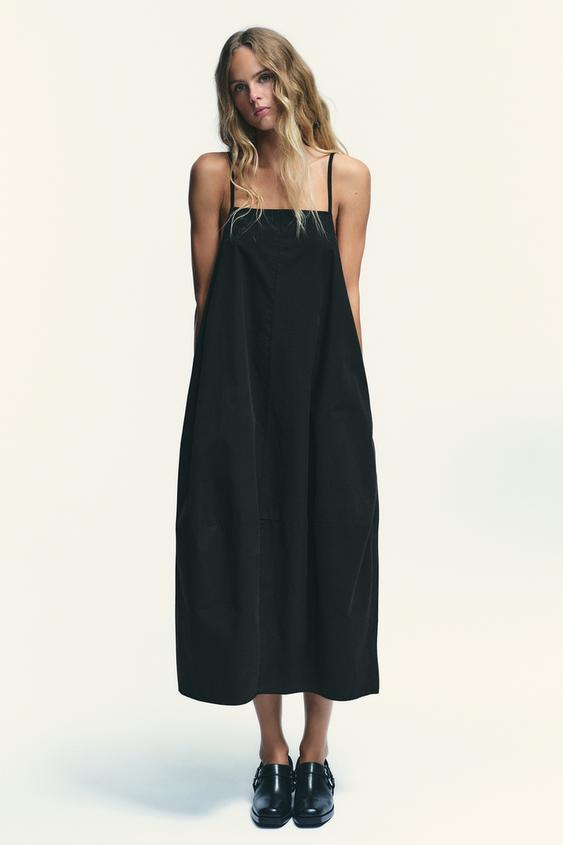 MIDI DRESS WITH BACK PLEAT
