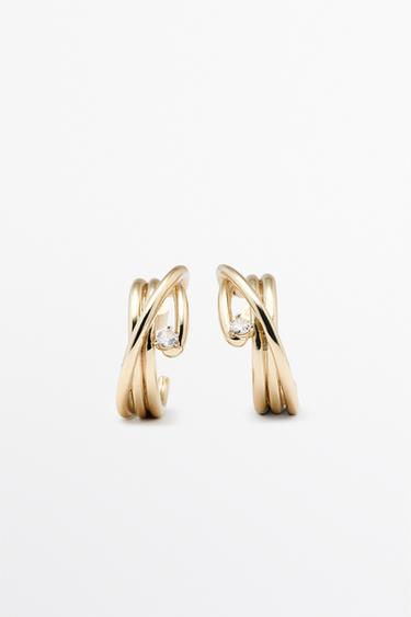 Boucles d’oreilles créoles brillantes - Doré de Zara