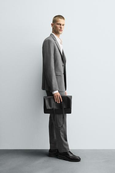 CHECK SUIT TROUSERS - Grey marl by Zara - Image 3