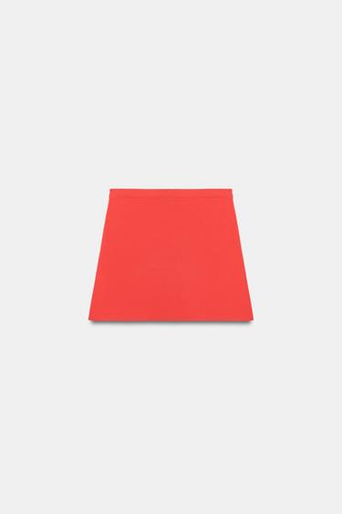 MINI JUPE EN MAILLE - Corail rouge de Zara - Image 6