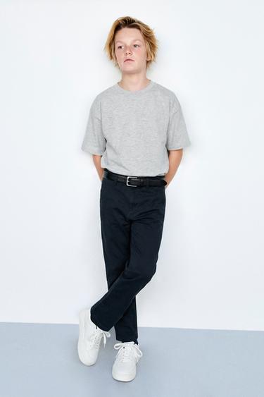 Zara BASIC CHINO PANTS - Navy blue