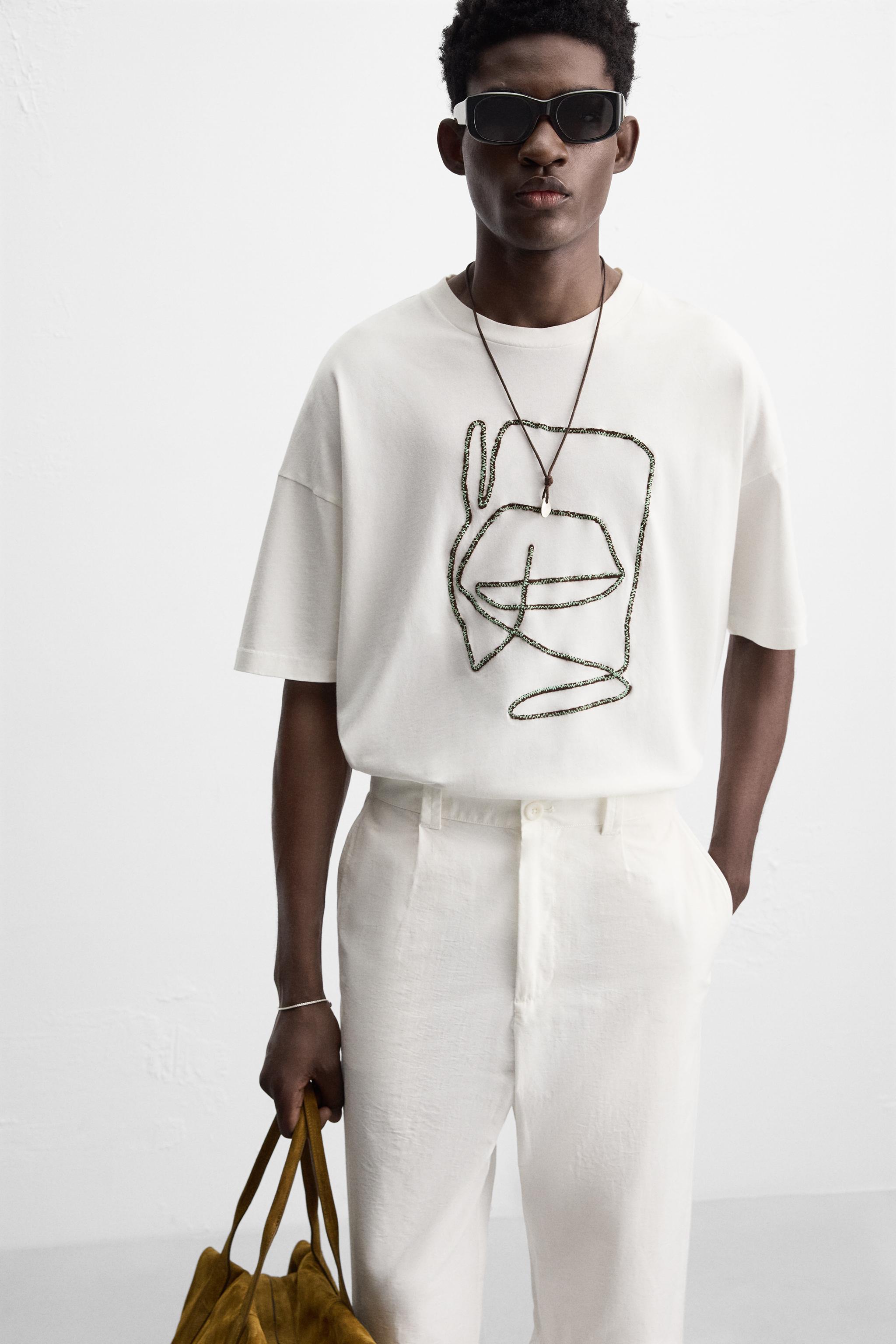 CONTRAST EMBROIDERY SHIRT