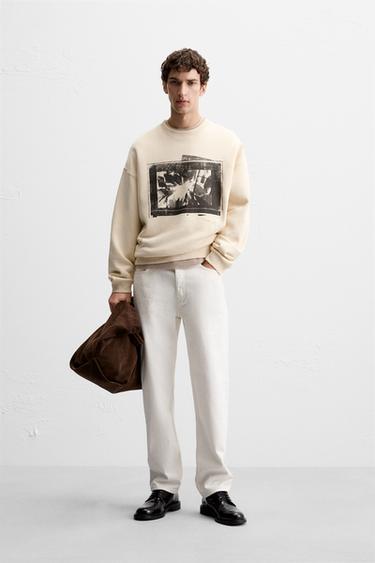 PHOTO PRINT SWEATSHIRT - Oyster-white by Zara - Image 0