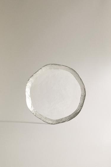 GLAS SIDETALLERKENMED GULDKANT - sølv fra Zara - Billede 0