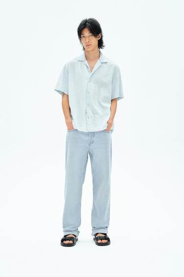 Zara 直筒版牛仔褲 - 淡藍色