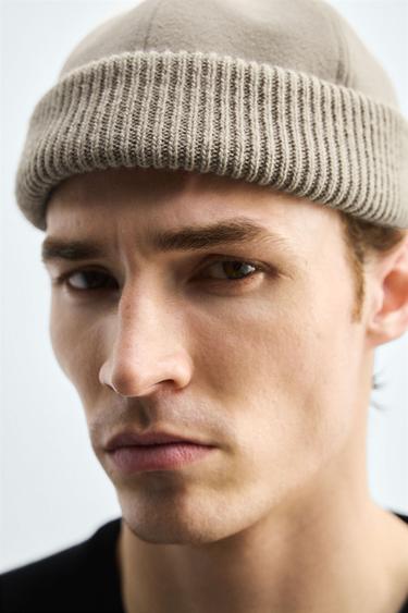 CONTRAST SHORT BEANIE - Beige by Zara - Image 2