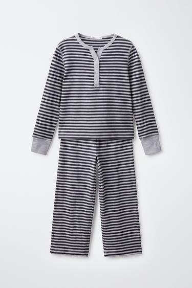 6-14 YEARS/ STRIPED PRINT PYJAMAS - Anthracite grey by Zara