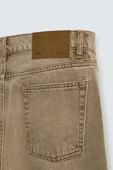 RELAXED FIT JEANS - camel by Zara - Image 9